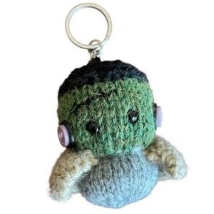 Frankenstein's Monster Keychain Bag Charms Keyring Halloween Accessory Knit Doll